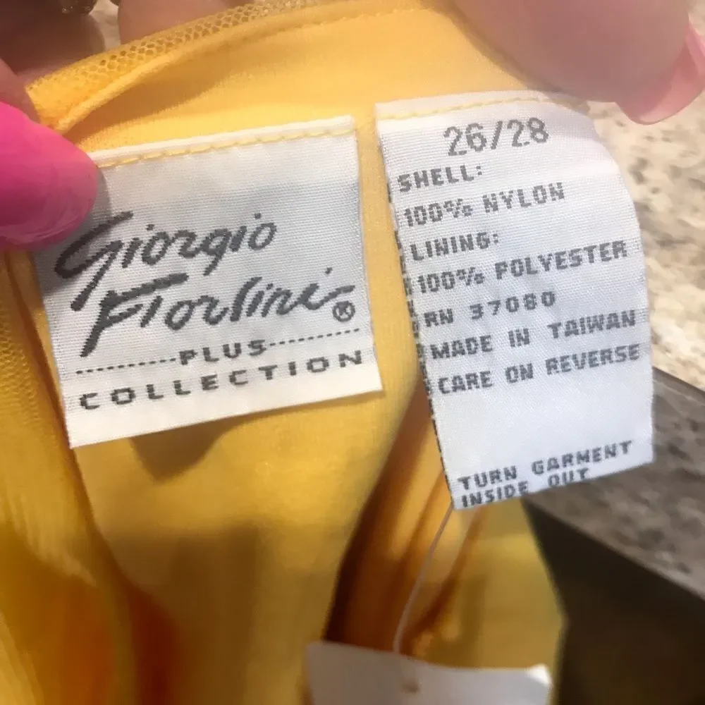 Giorgio Fiodine Yellow Blouse Plus Size Womens 26 28 NWT - Picture 8 of 16